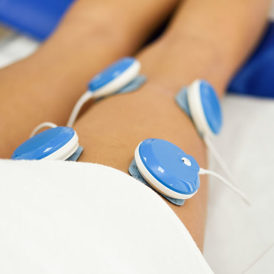 TENS Transcutaneous electrical nerve stimulation uses specific frequencies to calm down over-sensitive nerve pathways and helps to reduce pain